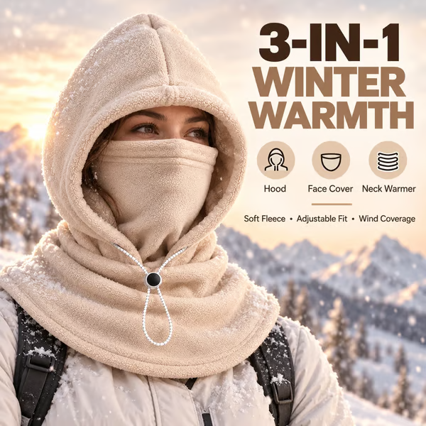 ⏳LAST DAY SALE - 50% OFF!! 3-in-1 Winter Fleece Balaclava 🧣❄️（UPSELL）