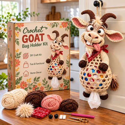 Crochet Animal Bag Holder DIY Kit – Cute & Functional Hanging Storage Craft Kit
