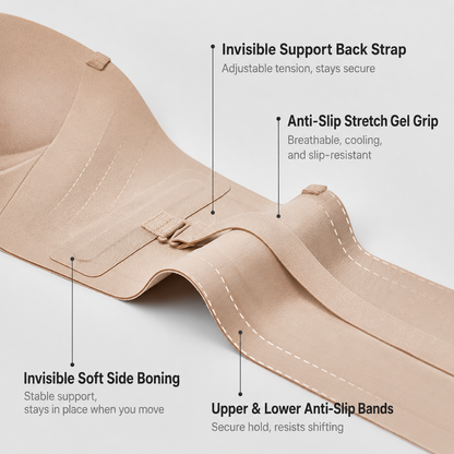 Strapless Bra That Stays Up | Supportive No Slip Bra - Lomelys