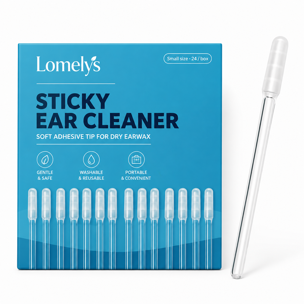 Reusable Sticky Ear Cleaning Stick, Soft Adhesive Tip for Dry Earwax, Portable Ear Cleaner & Ear Hygiene Tool