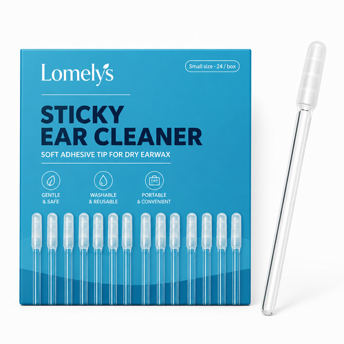 Reusable Sticky Ear Cleaning Stick, Soft Adhesive Tip for Dry Earwax, Portable Ear Cleaner & Ear Hygiene Tool