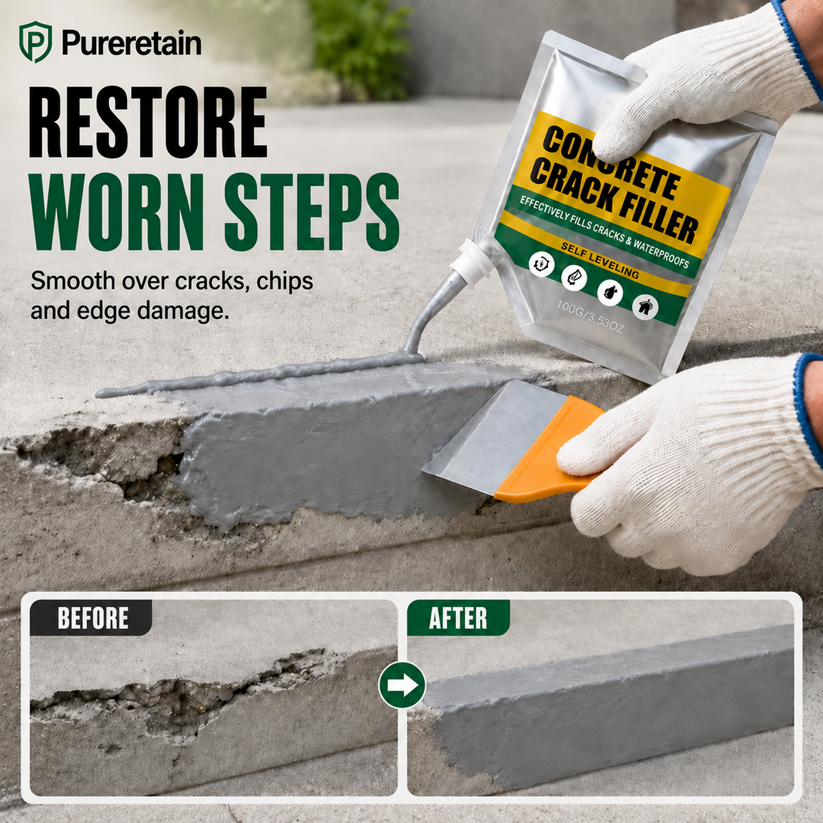 🏠 Waterproof Concrete Crack Filler for Indoor & Outdoor Use