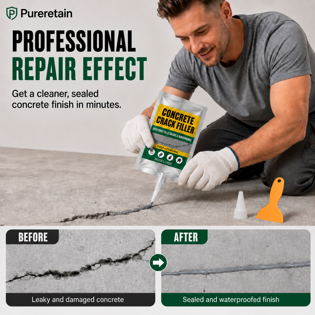 🏠 Waterproof Concrete Crack Filler for Indoor & Outdoor Use