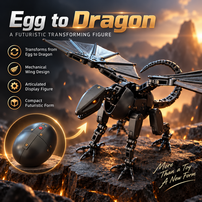 🖤🎁DragonMorph –🥚 Egg to Dragon Transforming Mechanical Toy✨