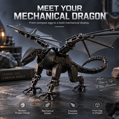 🖤🎁DragonMorph –🥚 Egg to Dragon Transforming Mechanical Toy✨