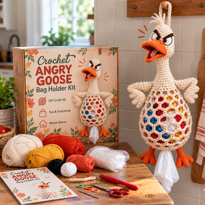 Crochet Animal Bag Holder DIY Kit – Cute & Functional Hanging Storage Craft Kit