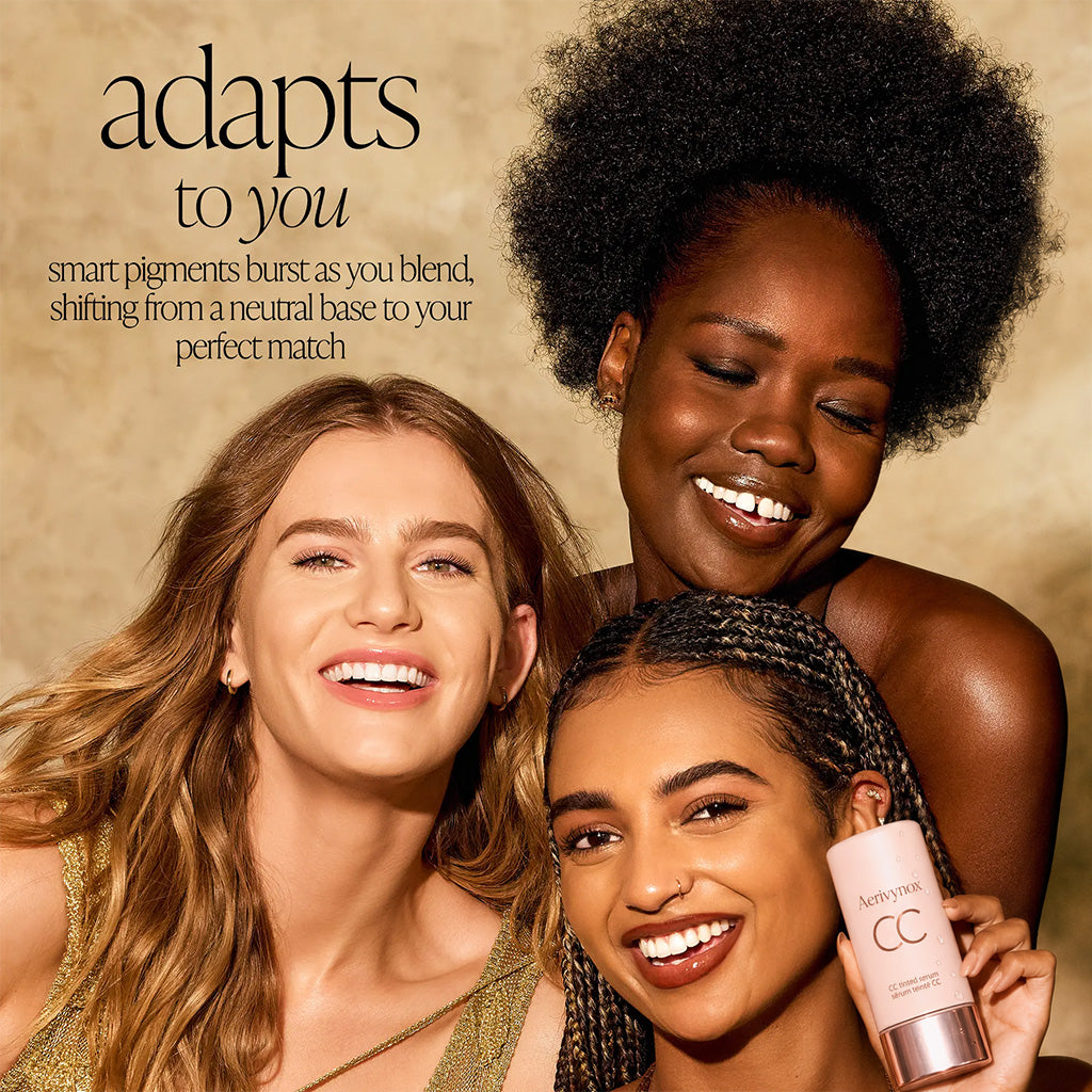 summer skin essentials - CC color-correcting tinted serum + creaseless SPF 30 mineral setting powder
