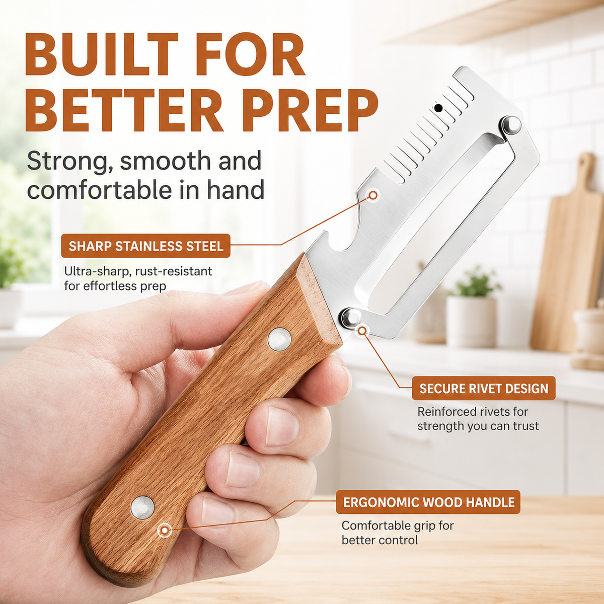🔪3-in-1 Stainless Steel Vegetable Peeler, Julienne Cutter and Bottle Opener✨（upsell）