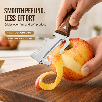 🔪3-in-1 Stainless Steel Vegetable Peeler, Julienne Cutter and Bottle Opener✨（upsell）