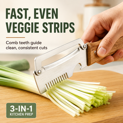 🔪3-in-1 Stainless Steel Vegetable Peeler, Julienne Cutter and Bottle Opener✨（upsell）