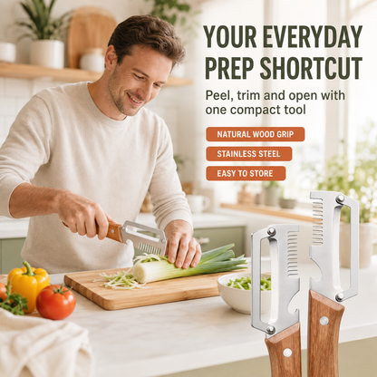 🔪3-in-1 Stainless Steel Vegetable Peeler, Julienne Cutter and Bottle Opener✨（upsell）