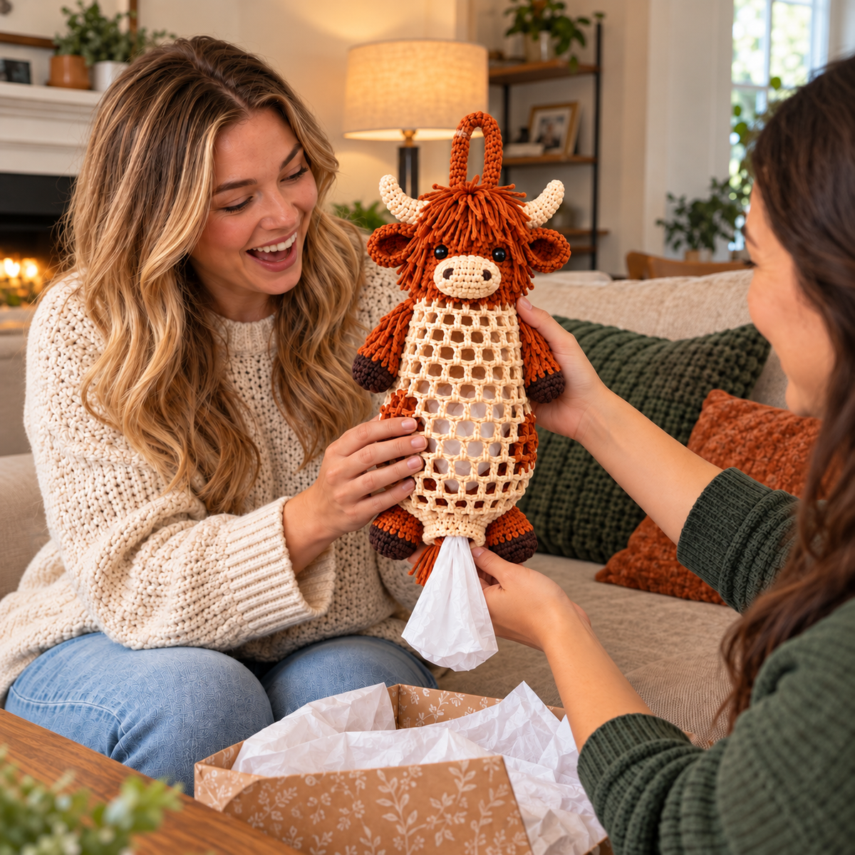 Crochet Animal Bag Holder DIY Kit – Cute & Functional Hanging Storage Craft Kit