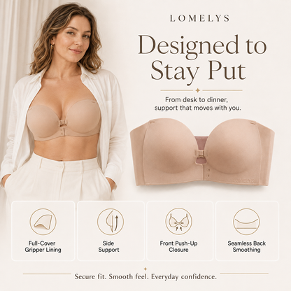Strapless Bra That Stays Up | Supportive No Slip Bra - Lomelys