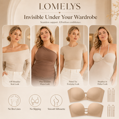 Strapless Bra That Stays Up | Supportive No Slip Bra - Lomelys