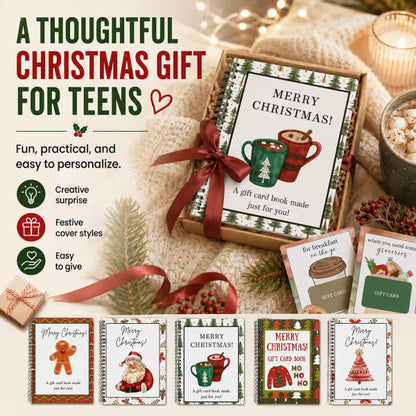 Christmas Gift Card Book – Bow-adorned Christmas Tree holiday design